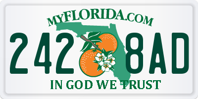 FL license plate 2428AD