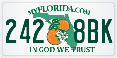 FL license plate 2428BK