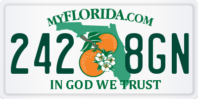 FL license plate 2428GN