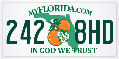 FL license plate 2428HD