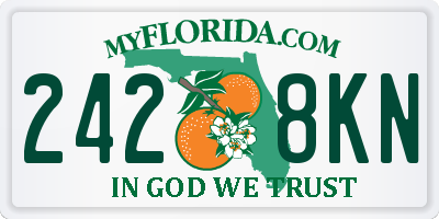 FL license plate 2428KN
