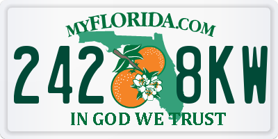 FL license plate 2428KW