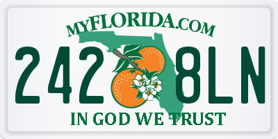 FL license plate 2428LN