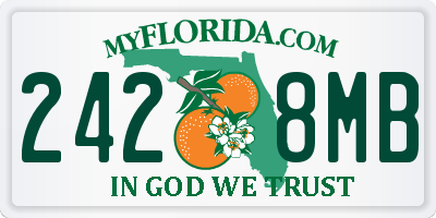 FL license plate 2428MB