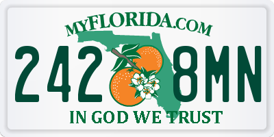 FL license plate 2428MN