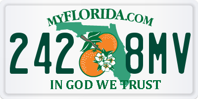 FL license plate 2428MV