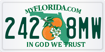 FL license plate 2428MW