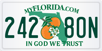 FL license plate 2428ON