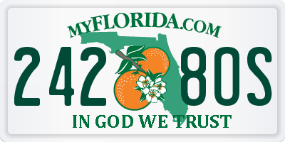 FL license plate 2428OS