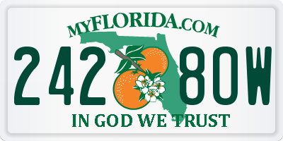 FL license plate 2428OW