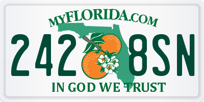FL license plate 2428SN