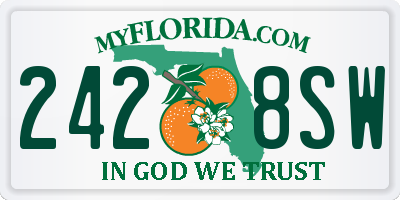 FL license plate 2428SW