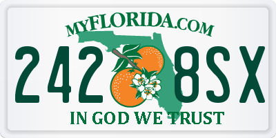 FL license plate 2428SX
