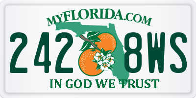 FL license plate 2428WS