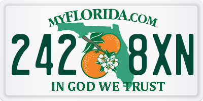 FL license plate 2428XN