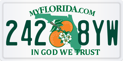 FL license plate 2428YW