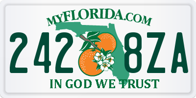 FL license plate 2428ZA