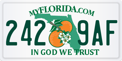 FL license plate 2429AF