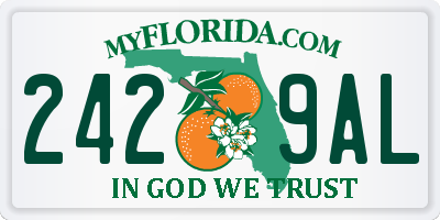 FL license plate 2429AL