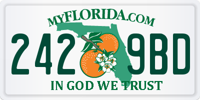 FL license plate 2429BD