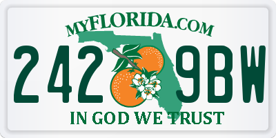 FL license plate 2429BW