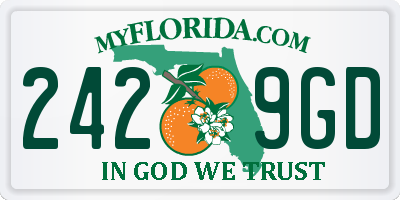 FL license plate 2429GD