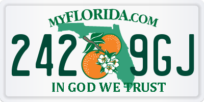 FL license plate 2429GJ