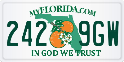 FL license plate 2429GW