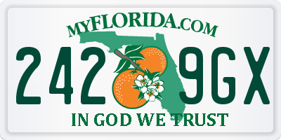 FL license plate 2429GX