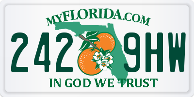 FL license plate 2429HW