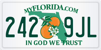 FL license plate 2429JL