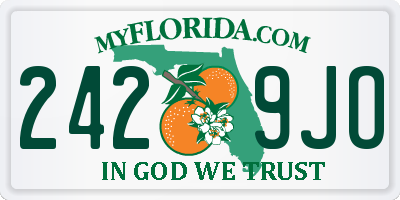 FL license plate 2429JO