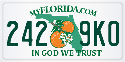 FL license plate 2429KO