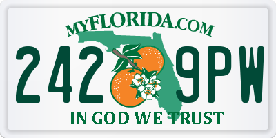 FL license plate 2429PW