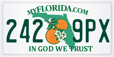 FL license plate 2429PX
