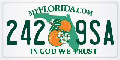FL license plate 2429SA