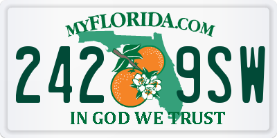 FL license plate 2429SW