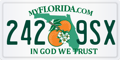 FL license plate 2429SX