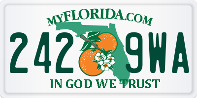 FL license plate 2429WA