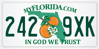FL license plate 2429XK