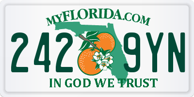 FL license plate 2429YN