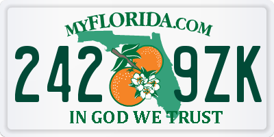 FL license plate 2429ZK