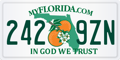 FL license plate 2429ZN