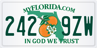 FL license plate 2429ZW