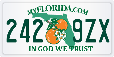 FL license plate 2429ZX