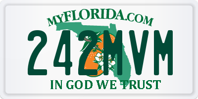 FL license plate 242MVM