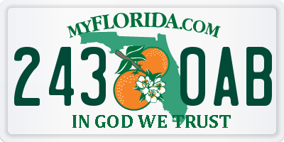 FL license plate 2430AB