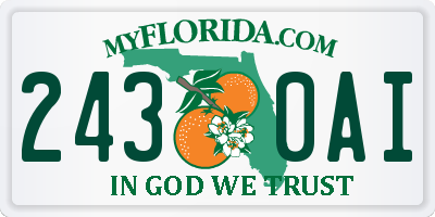 FL license plate 2430AI