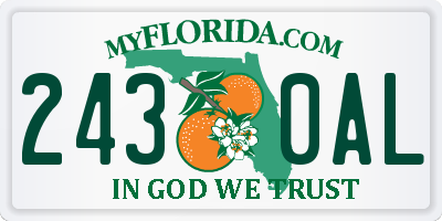 FL license plate 2430AL