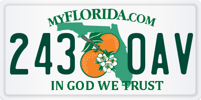 FL license plate 2430AV